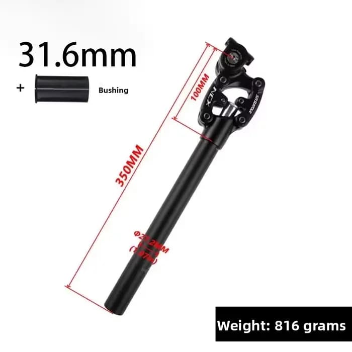 Tige de selle à suspension SR Suntour CNC, débattement de 50 mm, longueur de 350 mm, amortissement r