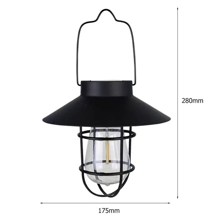 Lanterne solaire imperméable Vintage avec ampoule en tungstène, luminaire décoratif d'extérieur, idé