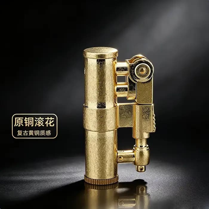 Nouveau briquet en laiton à allumage automatique à un clic, briquet haut de gamme à meule de locomot