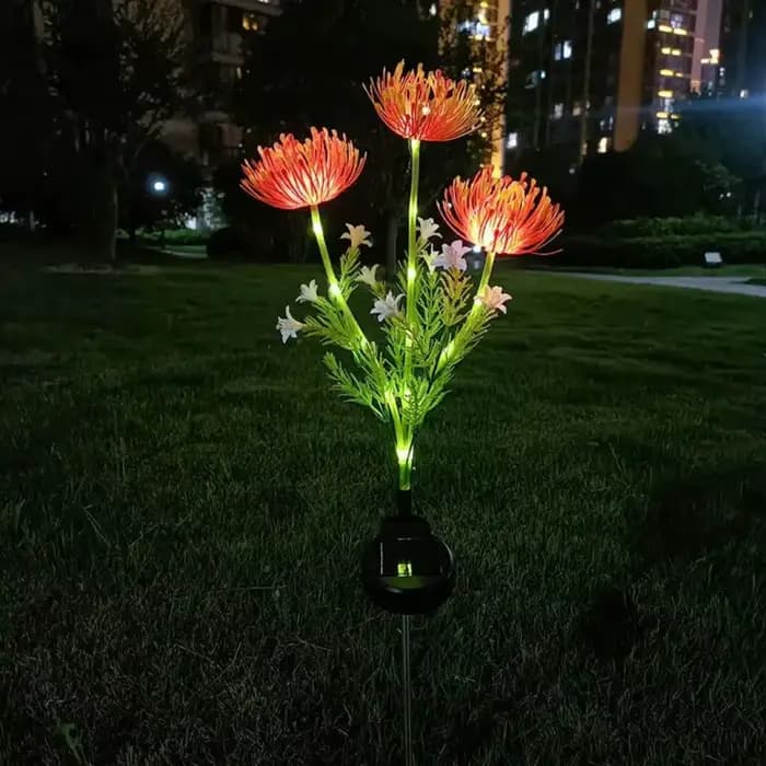 Lampes solaires de jardin lumières de fleurs solaires avec des fleurs et des tiges lumineuses lumièr