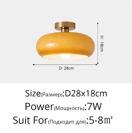 Lustre de Style minimaliste créatif Bauhaus lustre de plafond en verre Orange chambre à coucher fran