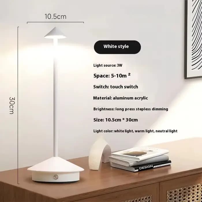 Lampe de table rechargeable créative à LED tactile pour salle à manger, hôtel, café, lampe de chevet