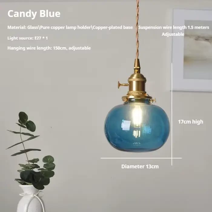 Rétro verre suspension nordique salle à manger plafond lustre Bar chambre chevet luminaire suspendu
