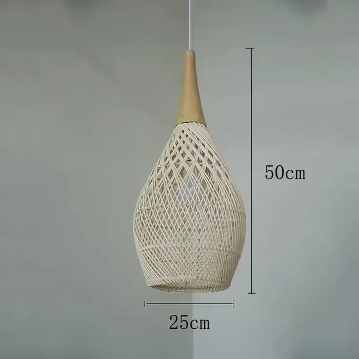 Lampes suspendues design Vintage fait à la main en rotin lumière LED éclairage de Style japonais pou