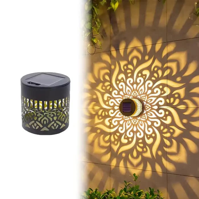 Lampe murale solaire Mandala, lampe LED imperméable pour clôture extérieure, jardin, pelouse, vérand