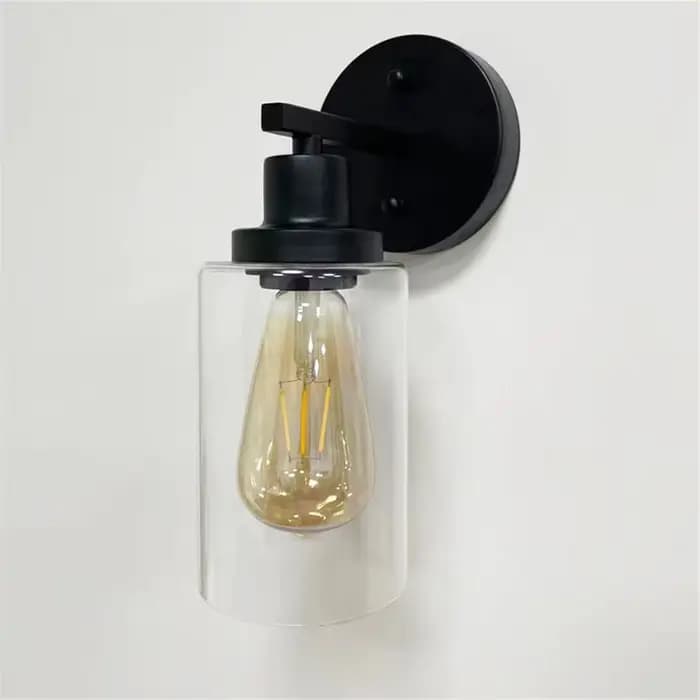 HOVanity-Appliques murales en verre et métal industriel, luminaires vintage, appliques noires, cuisi