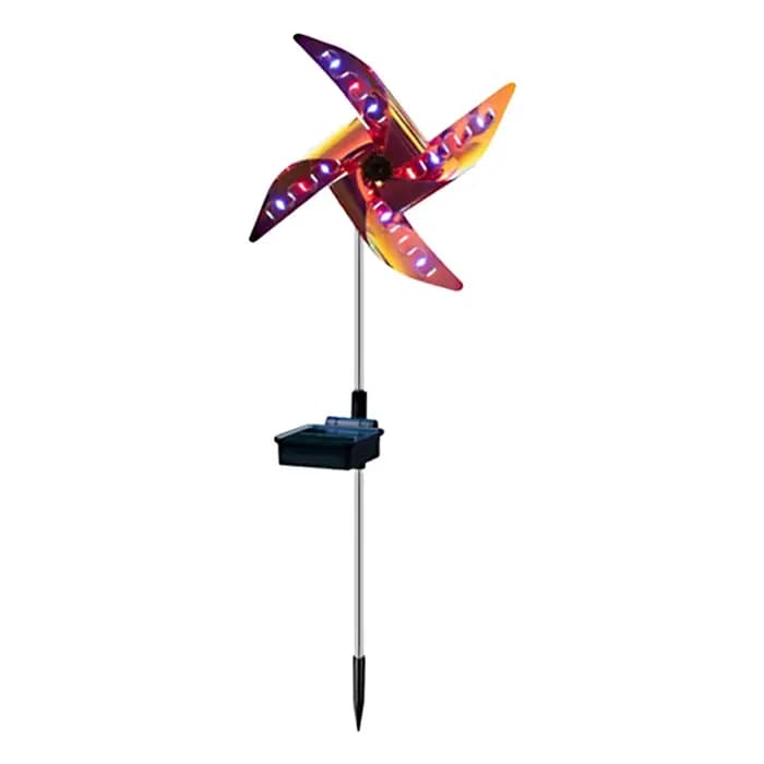 Lampe Solaire Imperméable à 32 LED avec Moulin à Vent, Luminaire Décoratif d'Extérieur, Idéal pour u