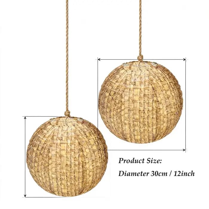 Lot de 2 abat-jour ronds en tissu imitation papier, 30 cm, pliables, pour suspension de plafond, sal