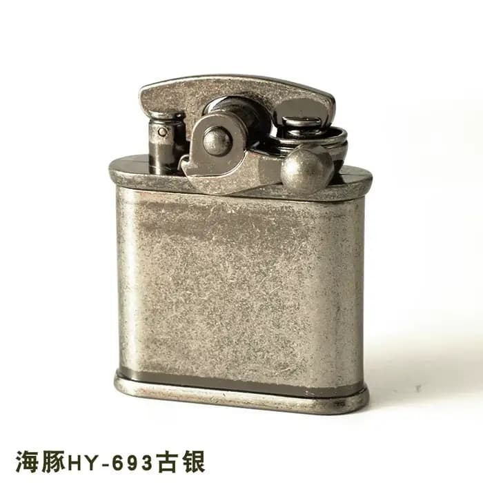 Briquet torche en laiton sans plomb, rétro, coupe-vent, à roue d'allumage, flamme nue pour extérieur