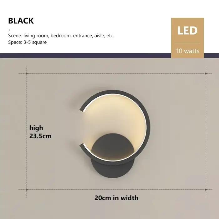 Applique murale LED moderne minimaliste en forme de C pour salon chambre chevet allée décor à la mai