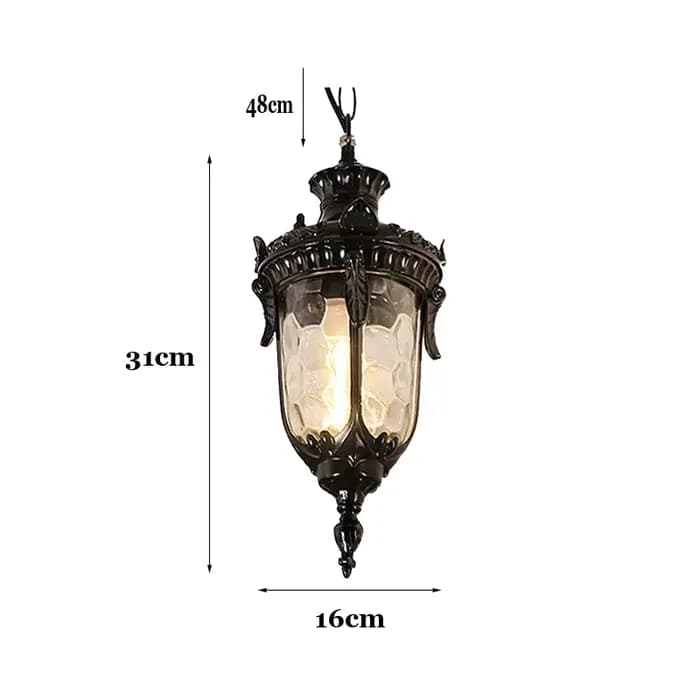 Lampe suspendue d'extérieur, luminaires de patio européens, luminaires de couloir, luminaire suspend