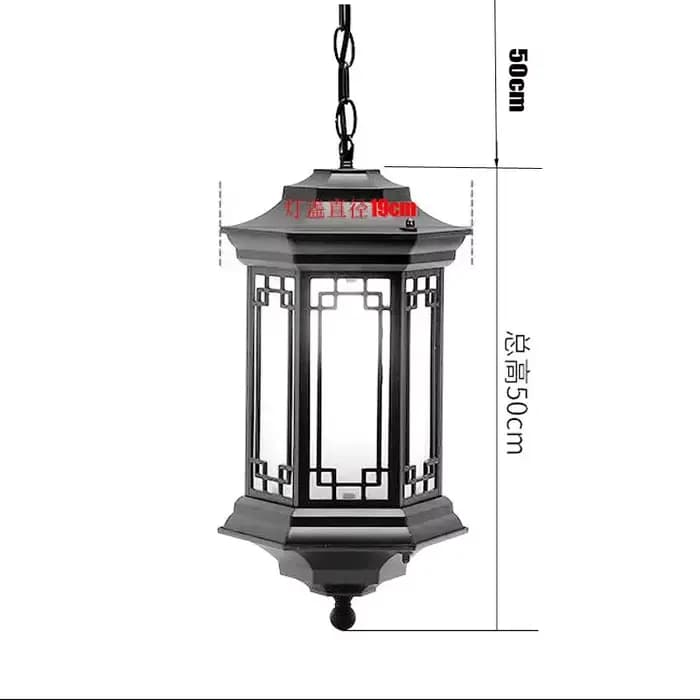 Lustre de balcon de style chinois rétro, luminaire suspendu imperméable pour jardin, villa, couloir