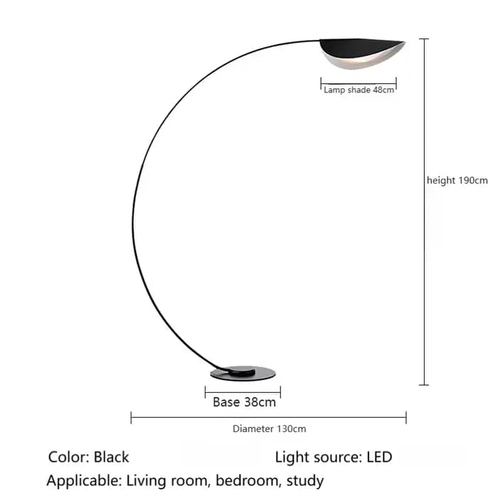Lampadaire LED moderne en Arc noir Parabola, lampe industrielle américaine pour chambre à coucher, d