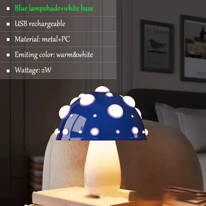 Lampe de table champignon pour enfants, cadeau d'anniversaire, petites veilleuses de chevet, Recharg