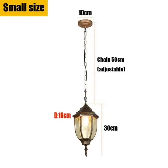 Lustre Rétro Européen Extérieur Étanche pour Jardin, Allée, Couloir, Balcon, Cour, Gazebo, Éclairage