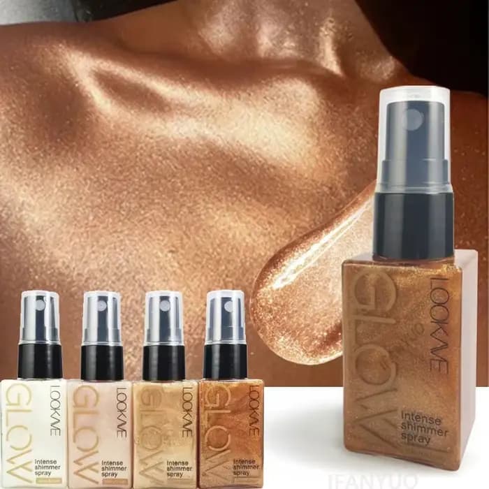 Spray d'huile scintillante nacrée, brillant durable, Contour du Bronze doré, éclaircissant pour le visage et le corps, surligneur liquide scintillant