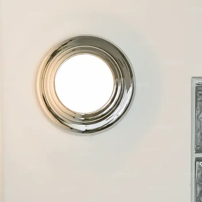 Applique murale ronde moderne, lampe en chrome design, applique minimaliste pour chambre à coucher, balcon, couloir, salon, escalier, lumières d'ambiance