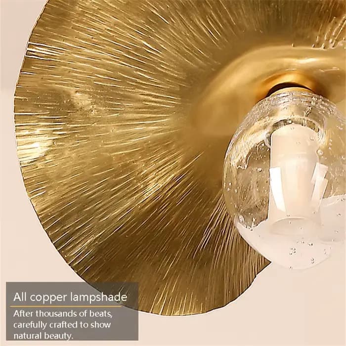 Lampe suspendue feuille de Lotus, en laiton martelé, pour salon, salle à manger, chambre à coucher, décoration de cuisine, luminaires
