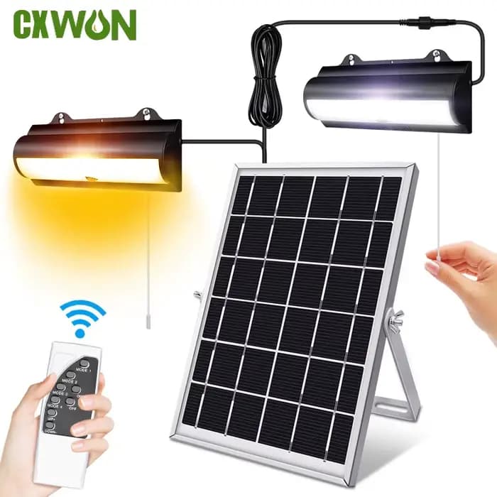 Lampes suspendues solaires extérieures lampe solaire extérieure de jardin étanche avec détecteur de mouvement projecteur LED lumières de hangar solaires à distance