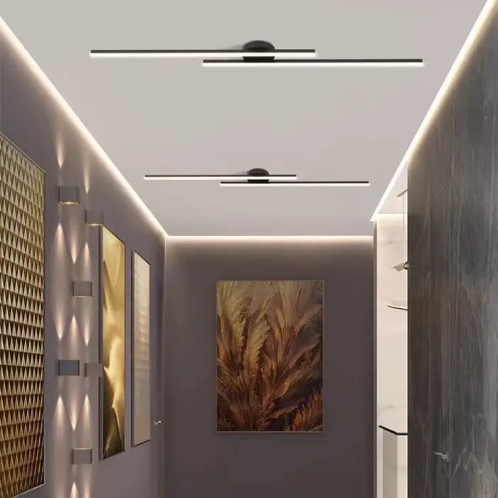 Long plafonnier LED en aluminium Design créatif moderne plafonnier luminaire intérieur couloir balcon allée bureau Lustre