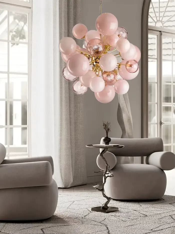 Blast Art Verre Bulles Lustre Design Créatif Luminaire LED Décor Unique Postmoderne Villa Foyer Salon Plafond