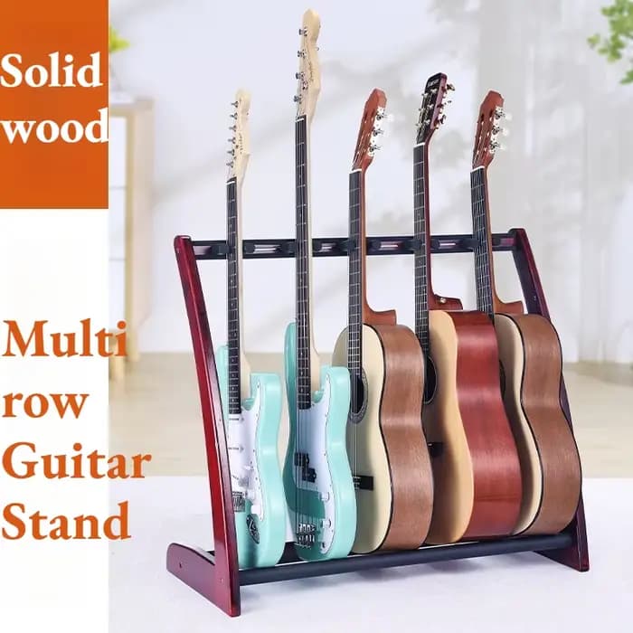 Support de guitare multi-rangées en bois massif, support de guitare sur pied réglable et Stable de haute qualité, accessoires pour instruments de musique