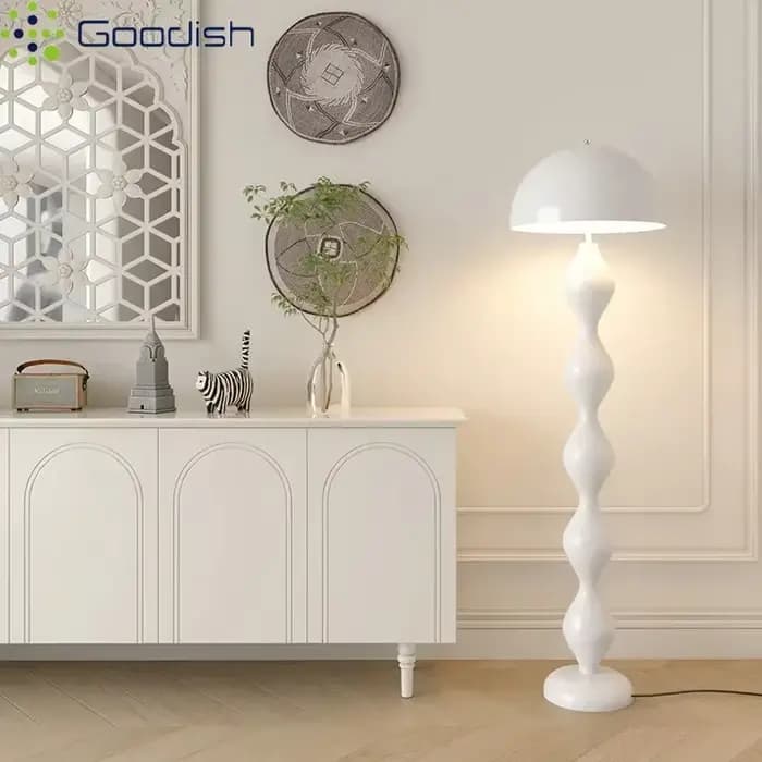 Lampe de sol LED créative en forme de champignon, style crème, luxe européen moderne, pour chambre d'enfant, décoration intérieure, lustre
