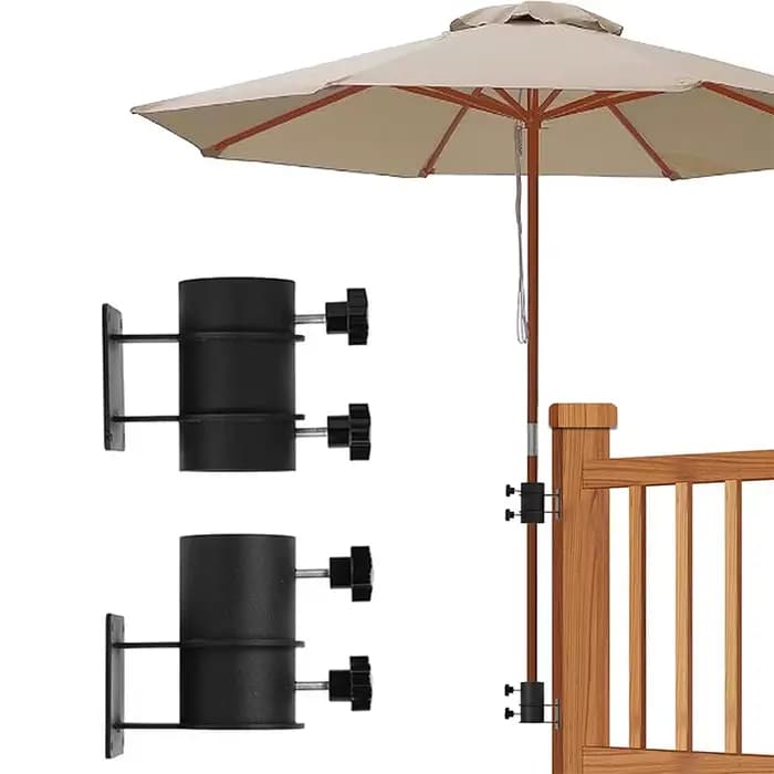 Support de parasol de terrasse réglable, outils de siège de parapluie d'extérieur, garde-corps de pont en métal, porte-parapluie, outils manuels pratiques