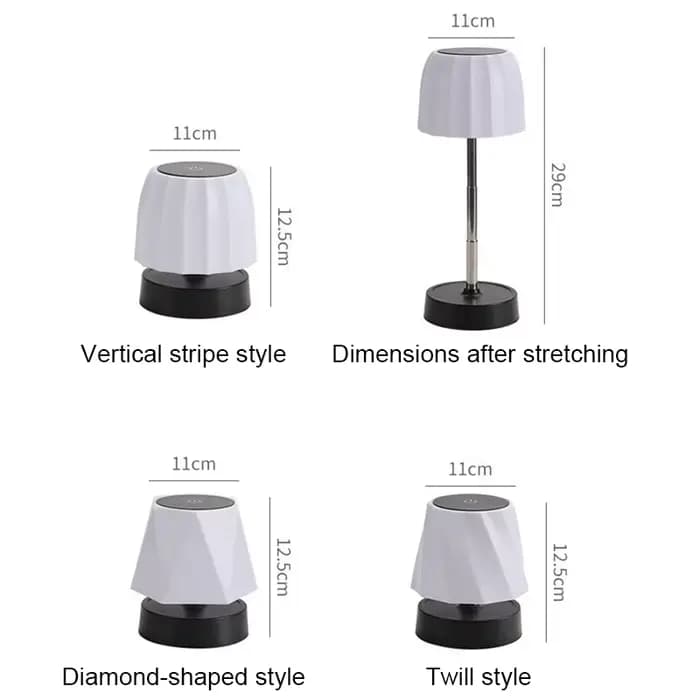 Lampe de Table Led Rechargeable avec hauteur réglable, Portable, sans fil, tactile, veilleuse pour chambre à coucher, bureau, lampe de lecture