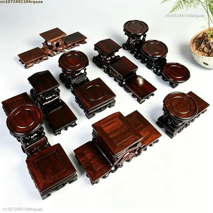 Base de présentation en bois massif, support en bois à niveaux pour ornements, théières et cristaux, étagère de décoration de bureau pour vases et bonsaïs