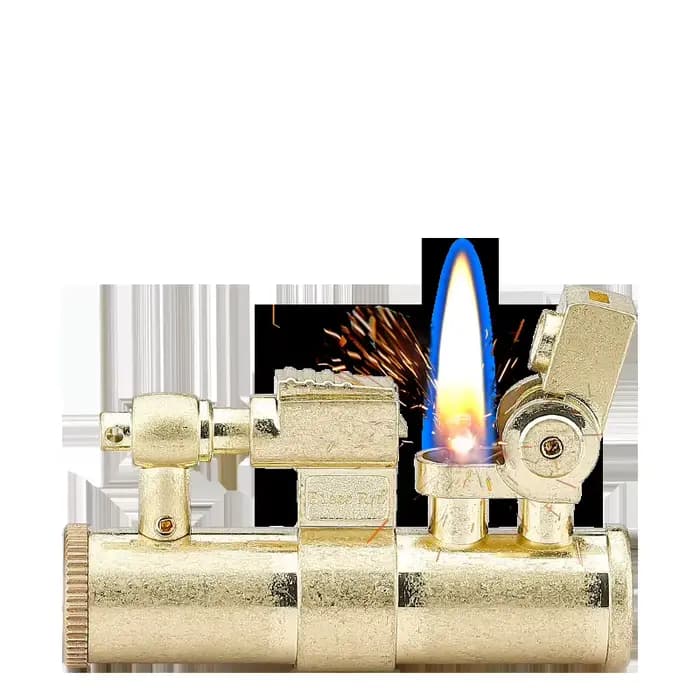 Nouveau briquet en laiton à allumage automatique à un clic, briquet haut de gamme à meule de locomotive, accessoires pour cigarettes, cadeau pour homme