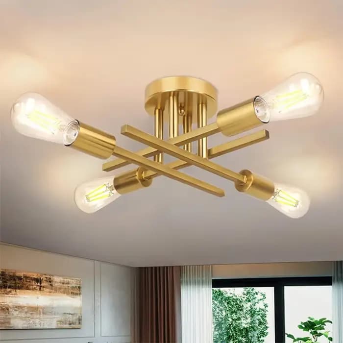 Plafonnier LED moderne Sputnik, luminaire de plafond semi-encastré nordique, éclairage décoratif vintage pour la maison