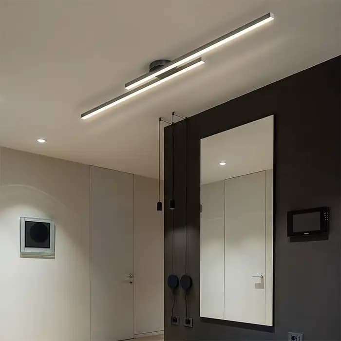 Long plafonnier LED en aluminium Design créatif moderne plafonnier luminaire intérieur couloir balcon allée bureau Lustre