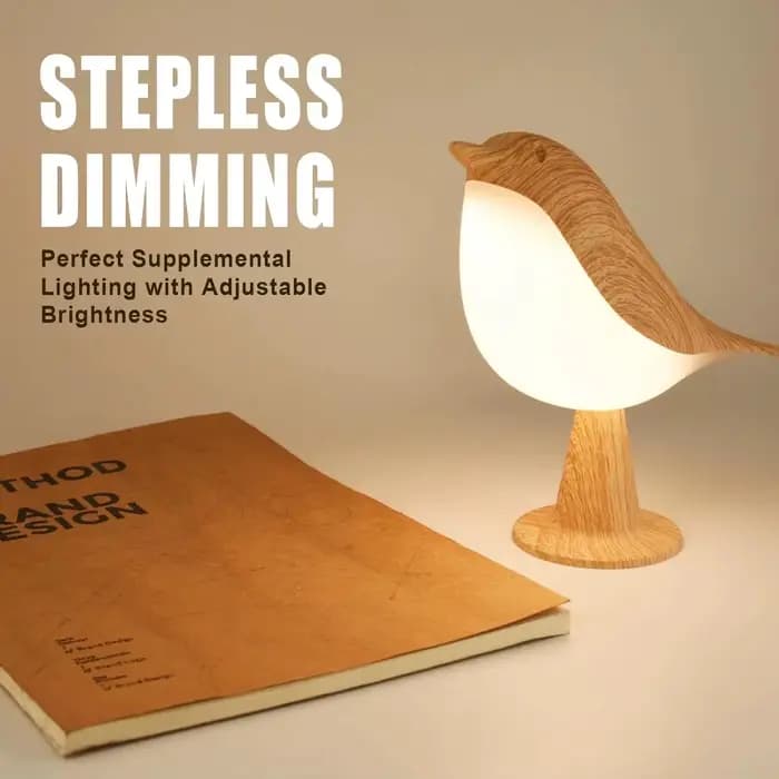 Petite lampe de bureau, lampe d'oiseau lampes de chevet avec 3 températures de couleur et capteur tactile, lampe sans fil veilleuse pour enfants