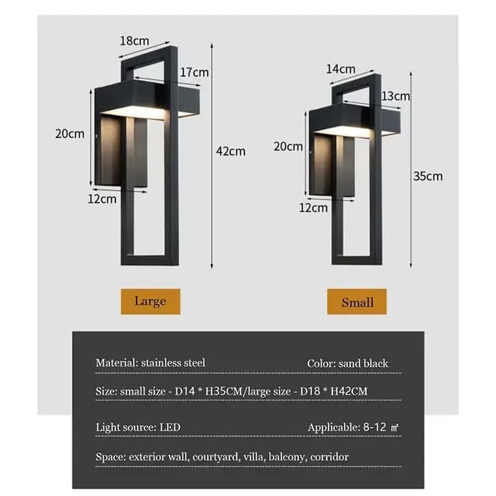 Applique Murale LED en Acier Inoxydable, Imperméable Conforme à la Norme IP65, Design Moderne et Simple, Éclairage d'Extérieur, Idéal pour une Villa, une Cour ou un Porche