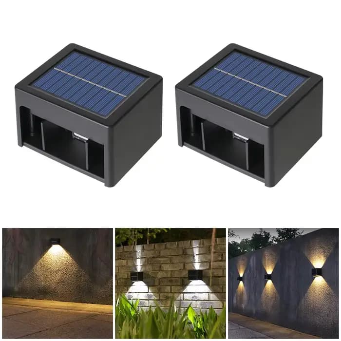 Applique murale solaire extérieure LED étanche rondelle murale cour Villa clôture décor 2 Modes projecteur pour portes murs balcon jardin