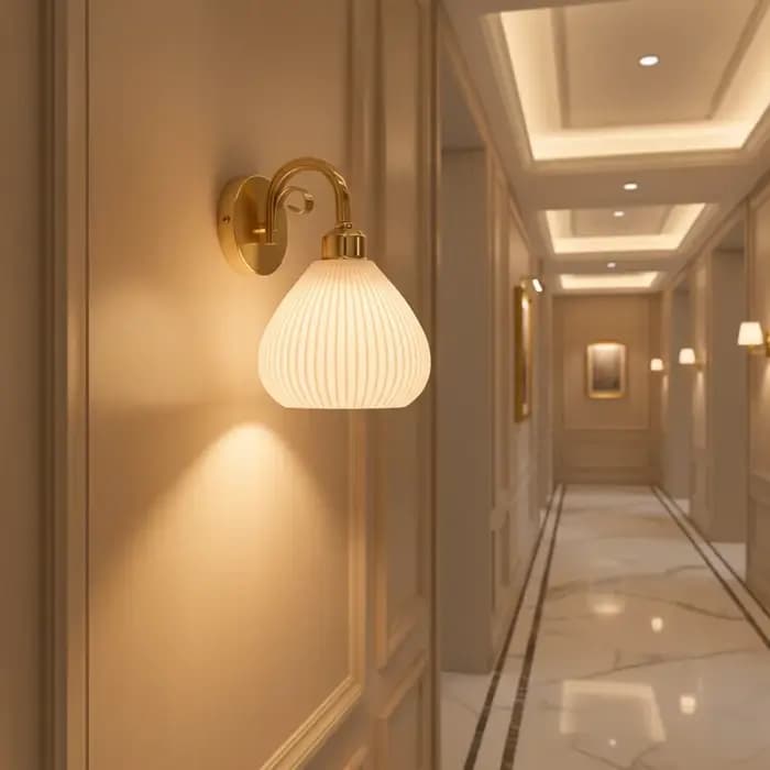Applique Murale Moderne Style Simple et Doux, Corps Métallique Doré, Décoration de Chambre, Luminaire LED avec Abat-jour en Acrylique, Lustre Mural pour Couloir