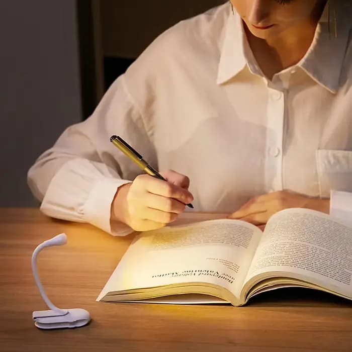 Lampe de Lecture LED Rechargeable par USB, 3 Couleurs, Réglable, à Clipser, pour Bureau, Livre, Protection des Yeux, Portable, Salle d'Étude, Mini Lumière