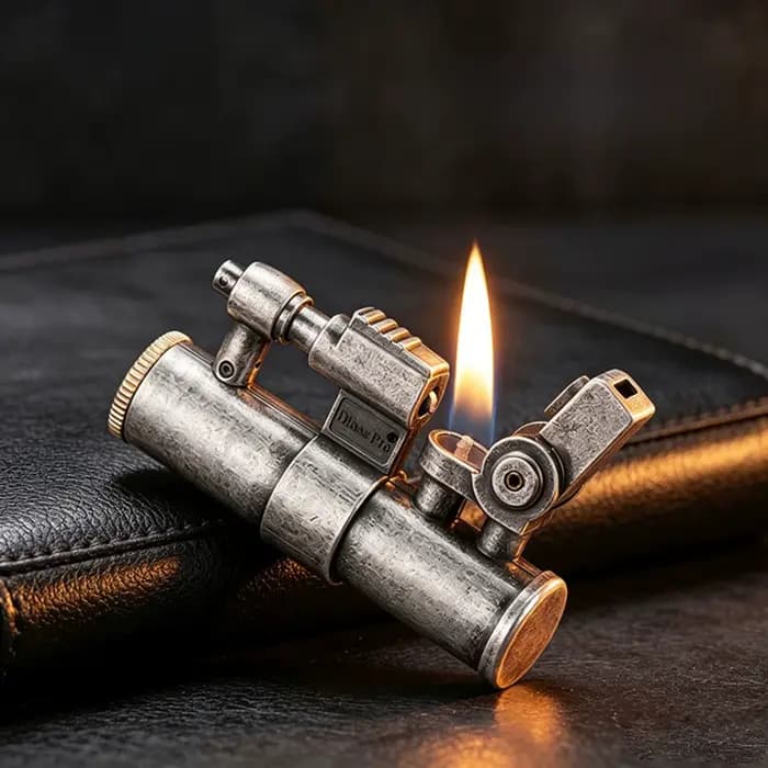 Nouveau briquet en laiton à allumage automatique à un clic, briquet haut de gamme à meule de locomotive, accessoires pour cigarettes, cadeau pour homme