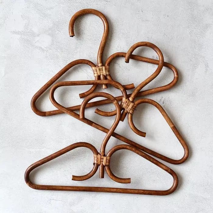 Crochets en rotin naturel faits à la main, placards de chambre à coucher, organisateur de rangement, cintres pour vêtements, fournitures de rangement, support de décoration de la maison