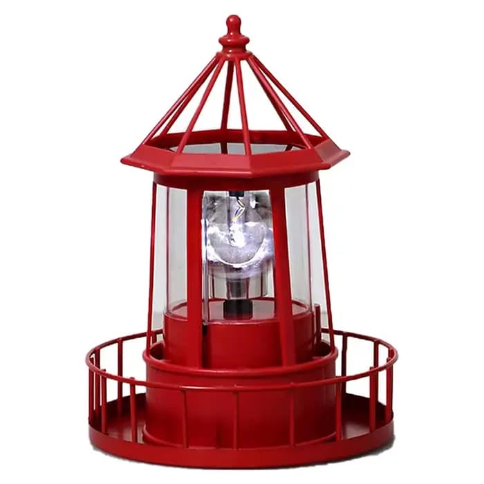 BOFOP LED phare à énergie solaire, lampe rotative à 360 degrés décoration de cour tours de jardin étanches lumières de statue A