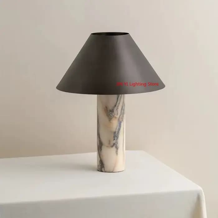 Lampe de bureau en marbre italien design créatif minimaliste salon chambre tête de lit atmosphère en marbre naturel lampe de bureau