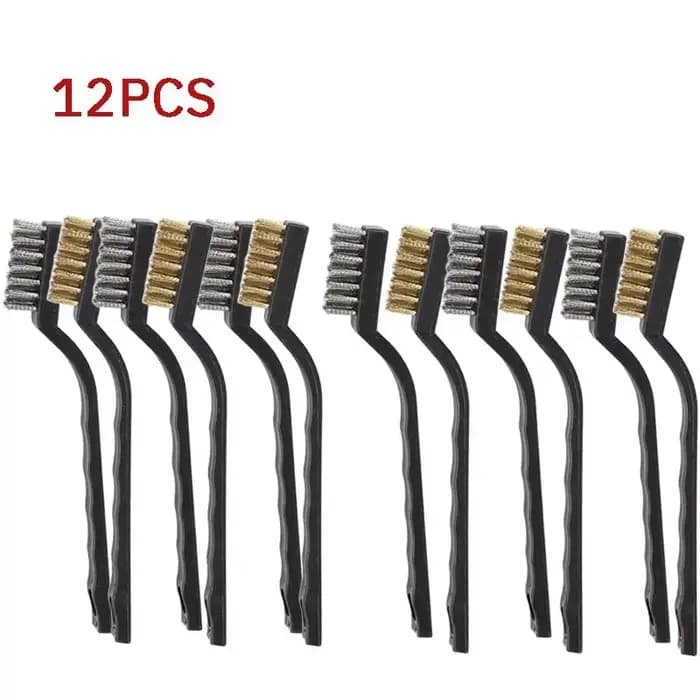Mini brosse à dents industrielle en fil d'acier et de cuivre, brosse métallique en acier inoxydable, nettoyage dur de la saleté, 6 ou 12 pièces
