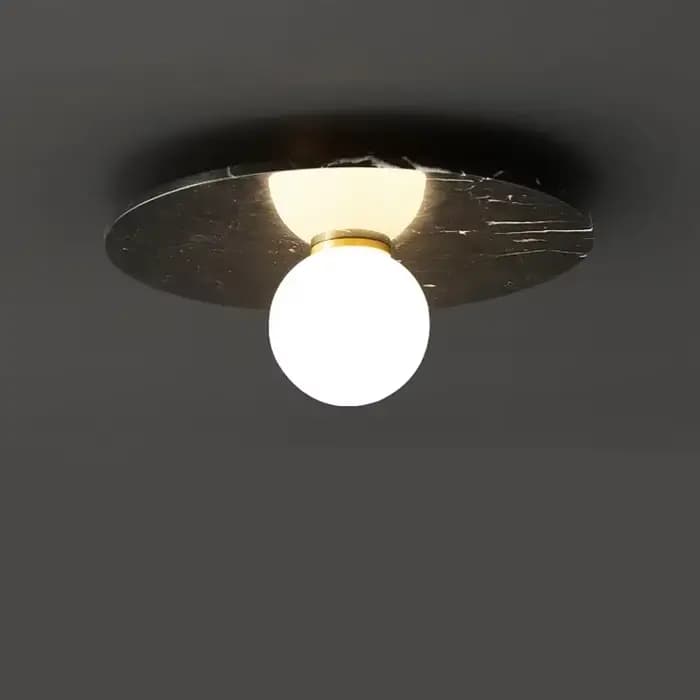 Plafonnier en marbre nordique blanc, noir, vert, semi-encastré, éclairage pour allée, décoration intérieure, salon, chambre à coucher, petit plafonnier