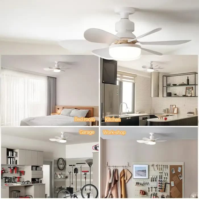 Ventilateur de plafond LED 40W E27 avec télécommande pour variation de luminosité, adapté au salon, au bureau, à un usage domestique, 85-265V