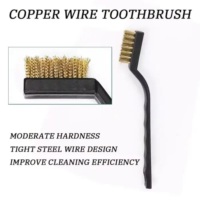Mini brosse à dents industrielle en fil d'acier et de cuivre, brosse métallique en acier inoxydable, nettoyage dur de la saleté, 6 ou 12 pièces