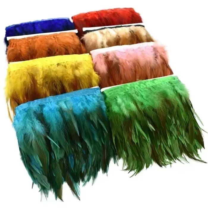 10 mètres de franges en plumes de faisan pour vêtements, ruban de couture, 12-15 cm (5-6 pouces), garniture décorative en plumes de coq bordeaux, flecos
