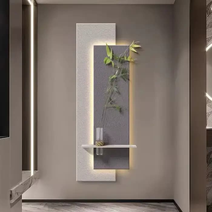 Applique murale LED verticale de luxe léger, imitation grès, style artistique, pour porche, entrée et couloir