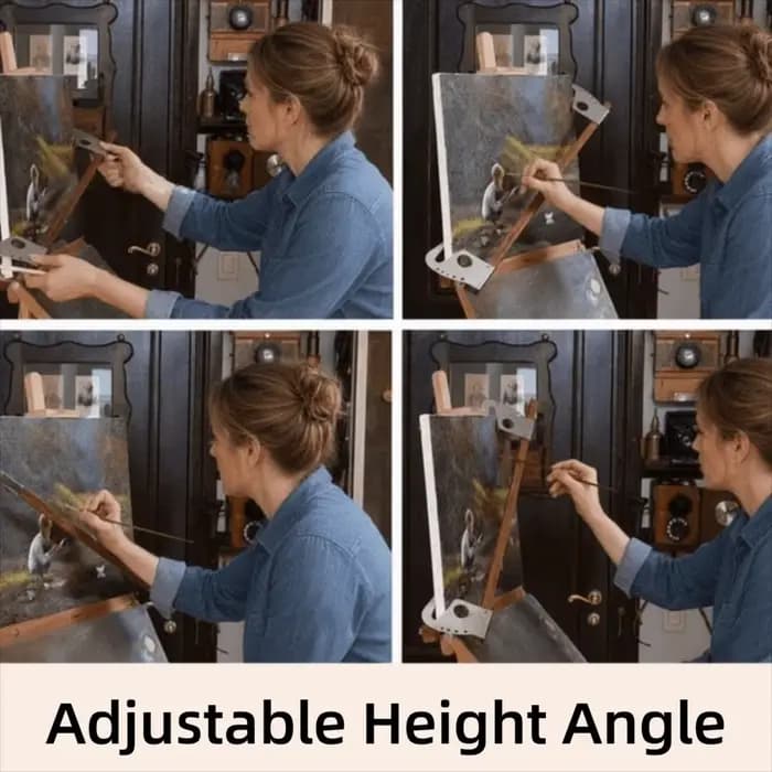 Support de table pour artiste en bois, réglable en hauteur et en angle, robuste, pour peinture à l'huile, avec conception suspendue pour une meilleure stabilité