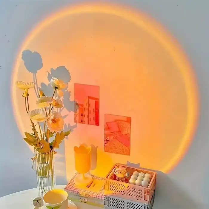 Lampe de projection de coucher de soleil, lampe d'ambiance USB pour décoration de maison, rotative multi-angles, adaptée au salon et à la chambre à coucher